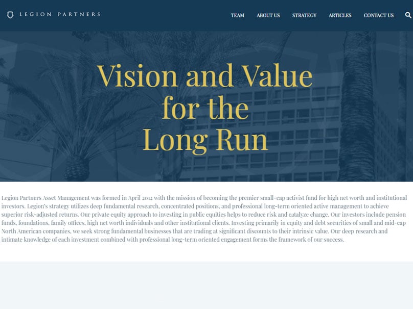 Legion Partners Website Design