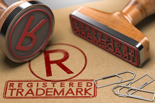 registered trademark stamped on paper.
